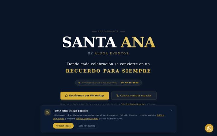 Ekrānuzņēmums no santaanarestaurante.com