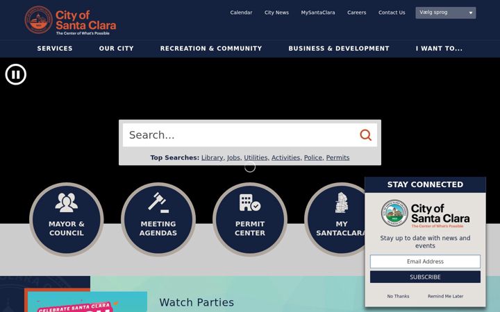 Screenshot of santaclaraca.gov
