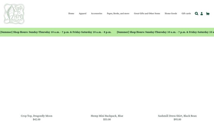 Skärmbild av santafehemp.com