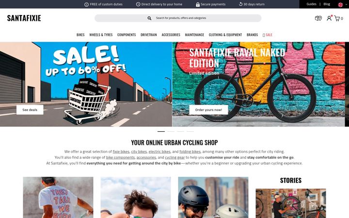 Kuvakaappaus sivustosta santafixie.co.uk