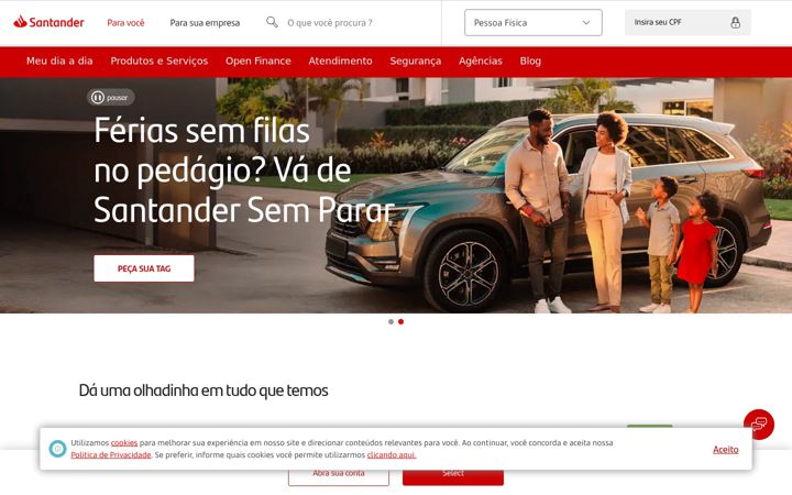 Screenshot of santander.com.br