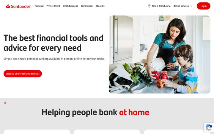 Screenshot of santanderbank.com