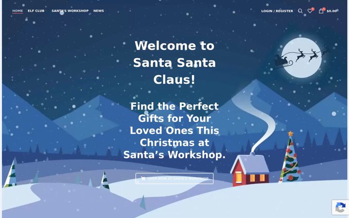 Screenshot του santasantaclaus.com