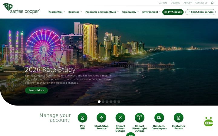 Screenshot of santeecooper.com
