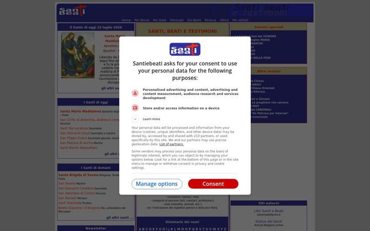 Screenshot of santiebeati.it