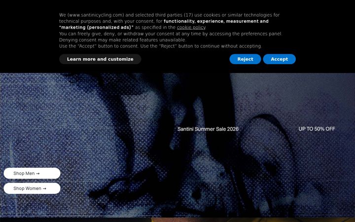 Screenshot of santinicycling.com