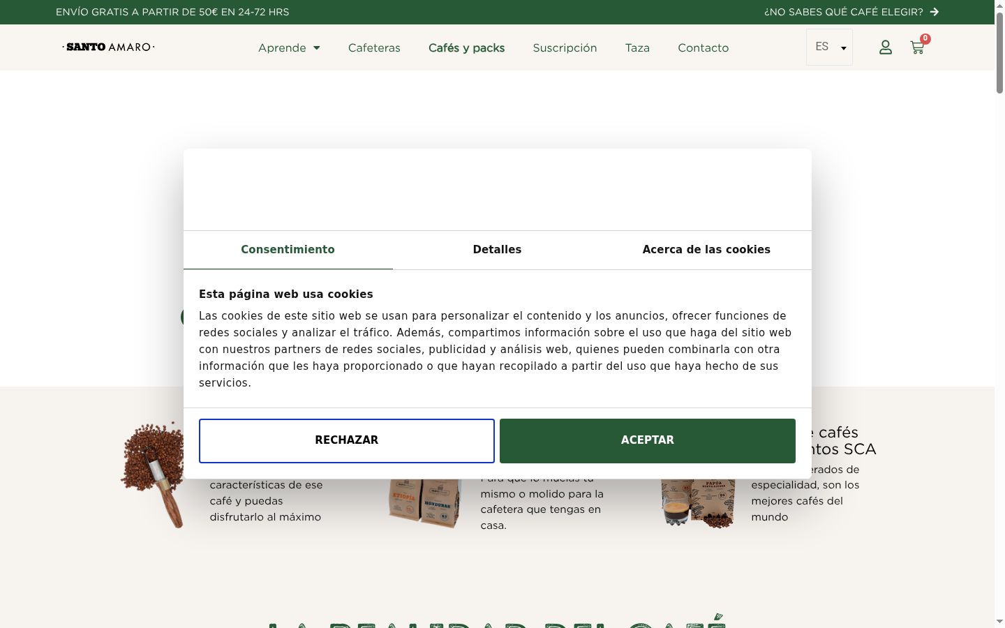 Screenshot of the consent banner shown before any interaction