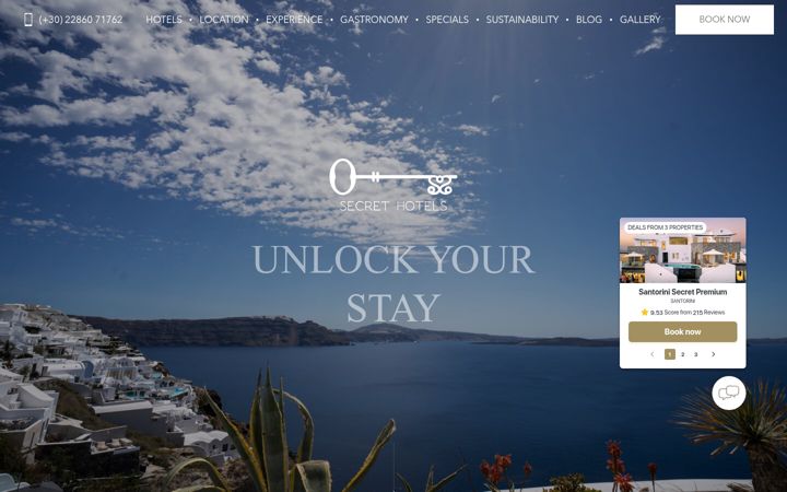Skærmbillede af santorini-secret.com