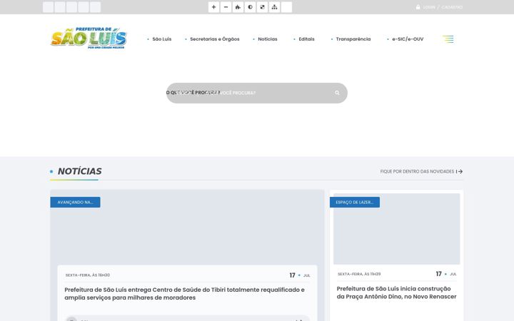 Screenshot of saoluis.ma.gov.br