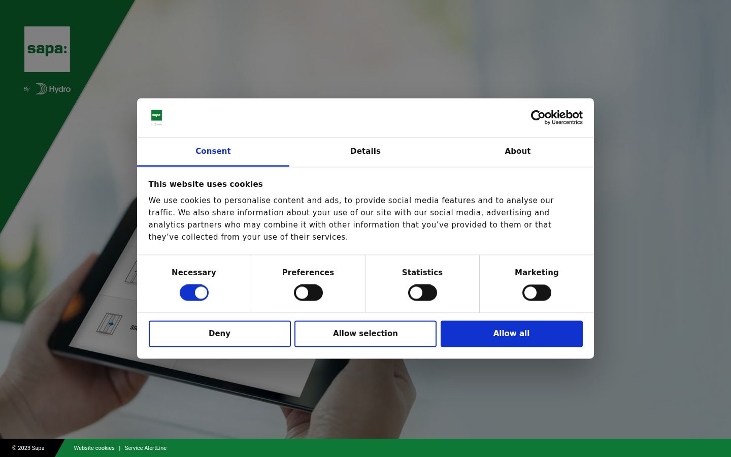 Capture d'écran de la bannière de consentement affichée avant toute interaction