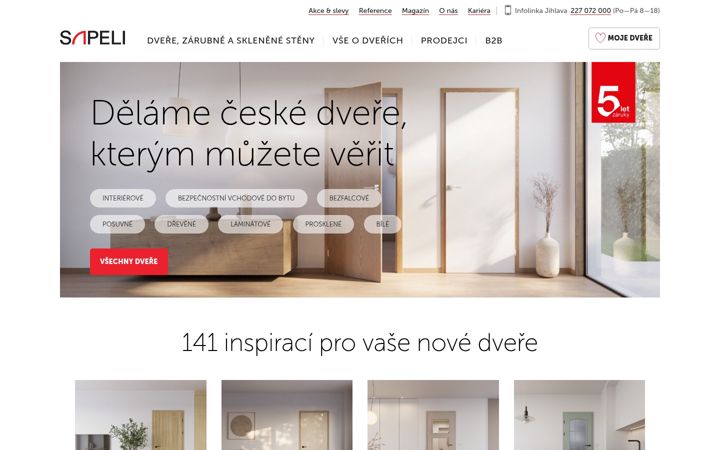 Posnetek zaslona sapeli.cz