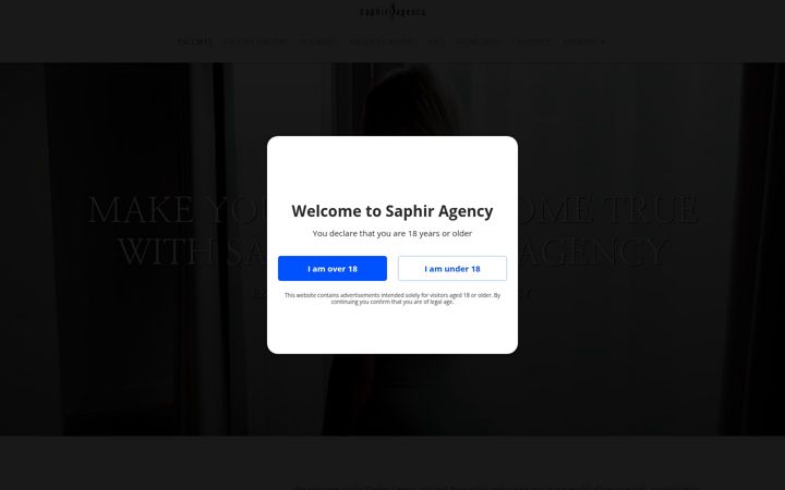 Screenshot stránky saphir-escort-agency.com