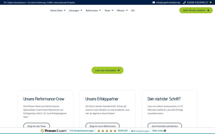 Screenshot van saphirsolution.de