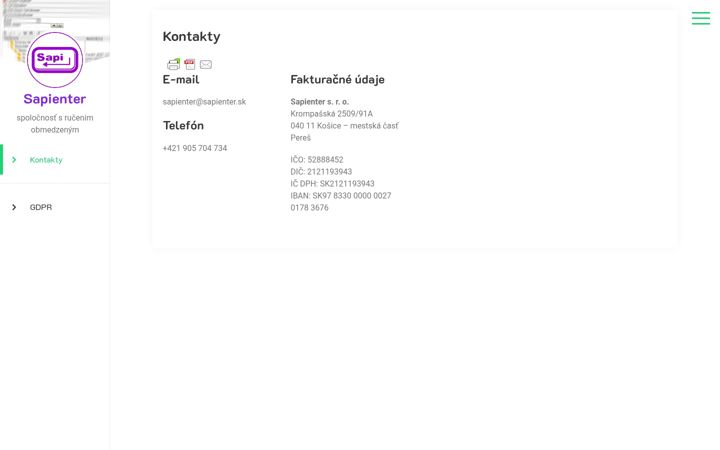 Screenshot του sapienter.sk