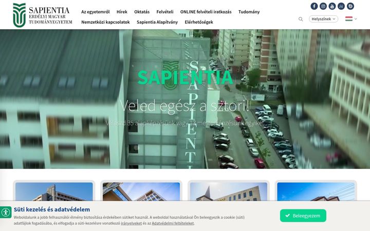 Screenshot of sapientia.ro