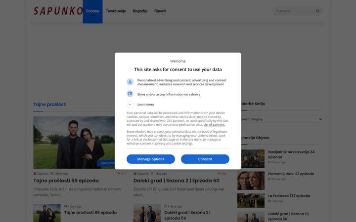 Screenshot του sapunko.com