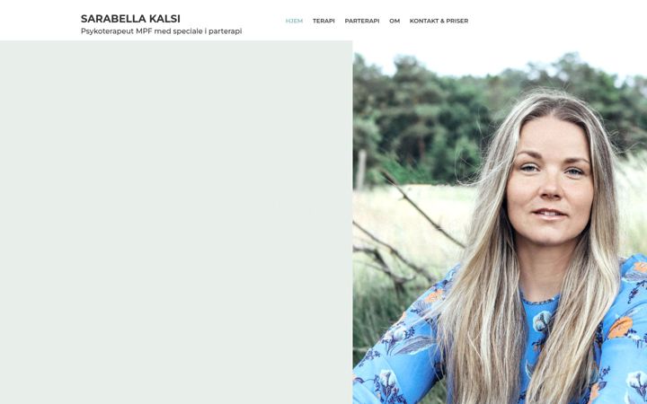 Screenshot of sarabellakalsi.dk