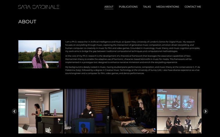 Screenshot ta' saracardinalemusic.com