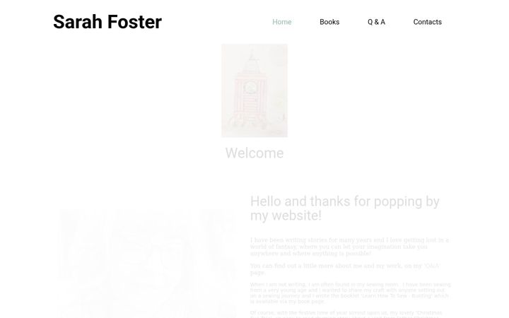 Skärmbild av sarah-foster.co.uk