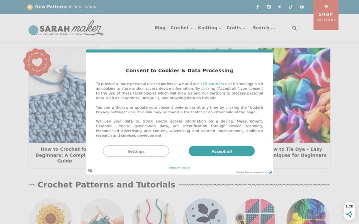 Screenshot of sarahmaker.com