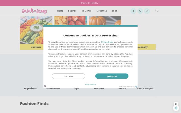Screenshot of sarahscoop.com