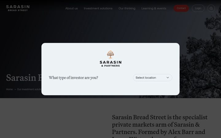 Skärmbild av sarasinbreadstreet.com