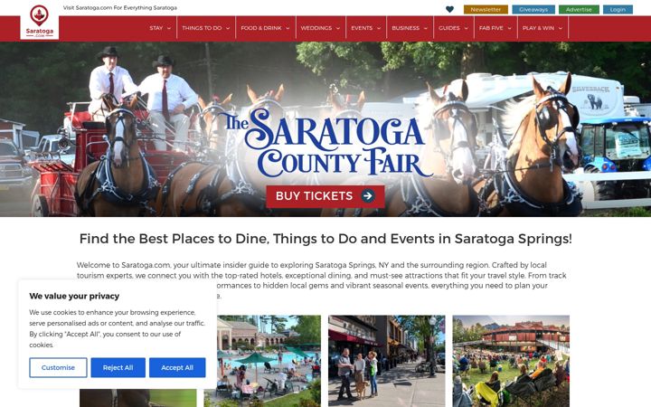 Screenshot of saratoga.com