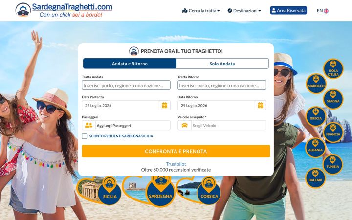 Screenshot of sardegna-traghetti.com