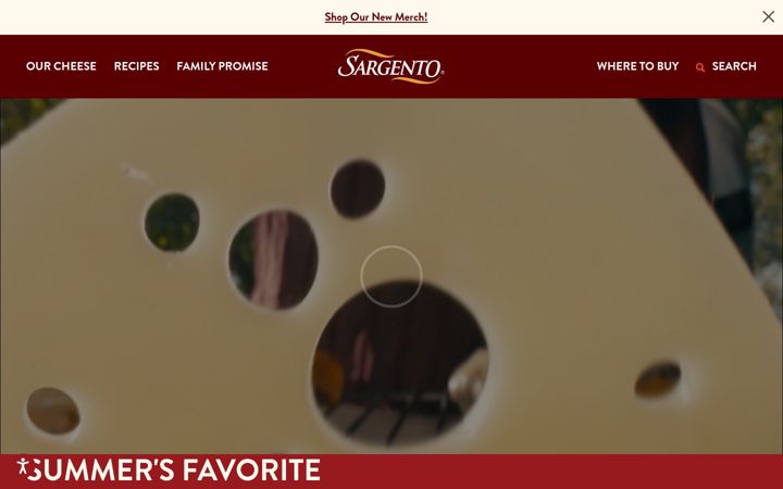 Screenshot of sargento.com
