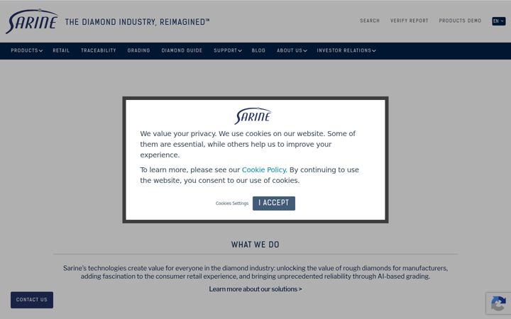 Screenshot of sarine.com