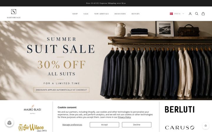 Screenshot of sartoriale.com