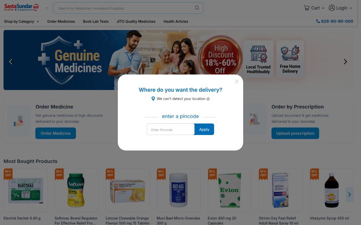 Screenshot of sastasundar.com