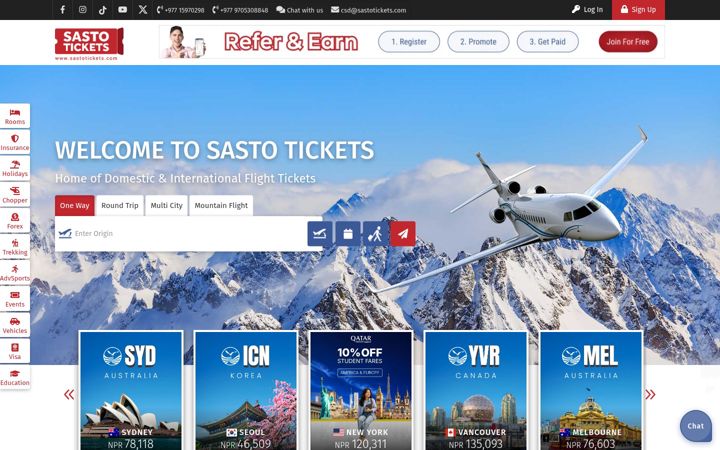 Screenshot of sastotickets.com