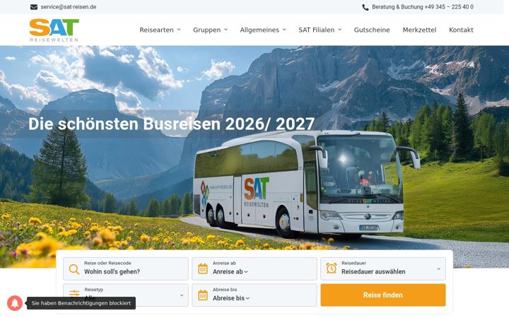 Ekrānuzņēmums no sat-reisen.de