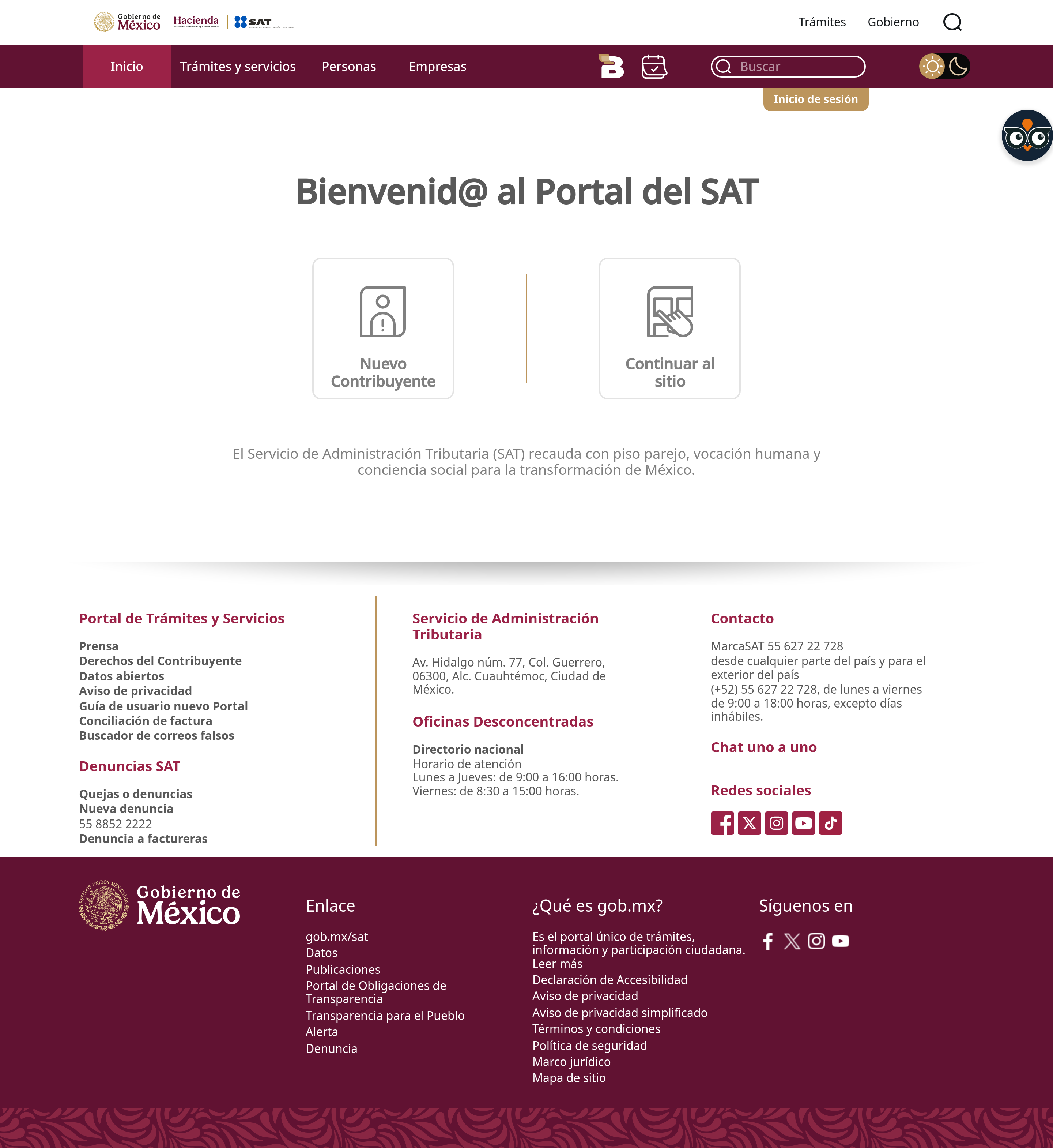 Screenshot of sat.gob.mx