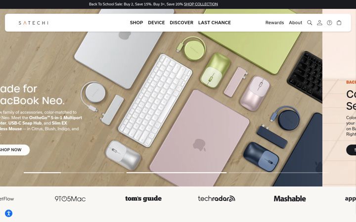 Screenshot of satechi.com