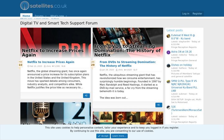 Screenshot of satellites.co.uk