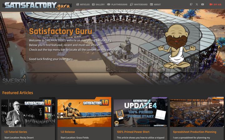 Screenshot of satisfactory.guru