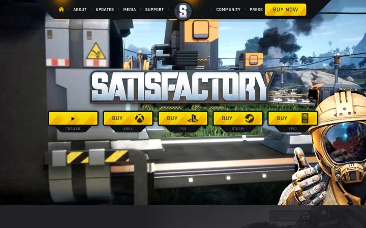 Screenshot of satisfactorygame.com