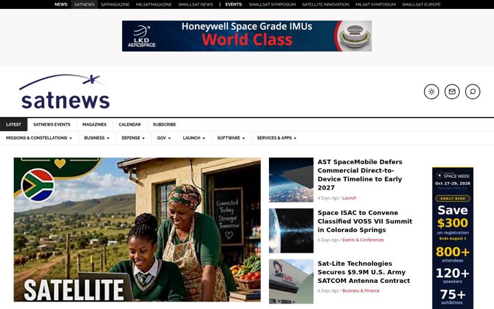 Screenshot of satnews.com