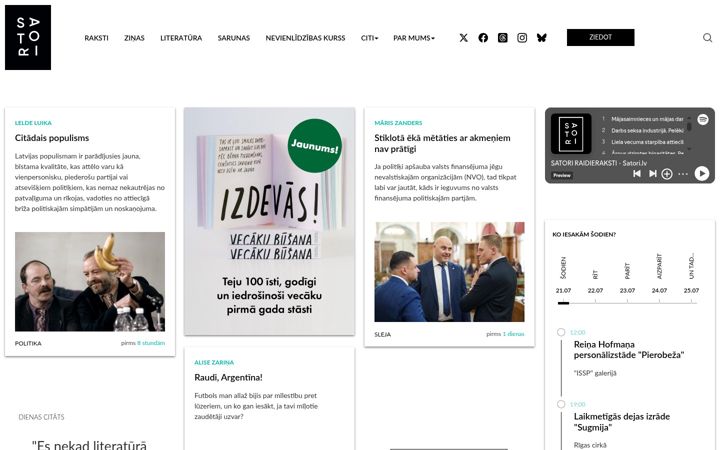 Screenshot stránky satori.lv