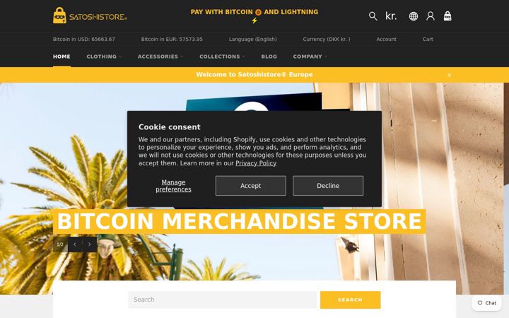 Screenshot of satoshistore.io