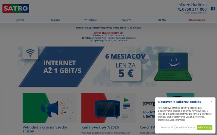 Screenshot of satro.sk