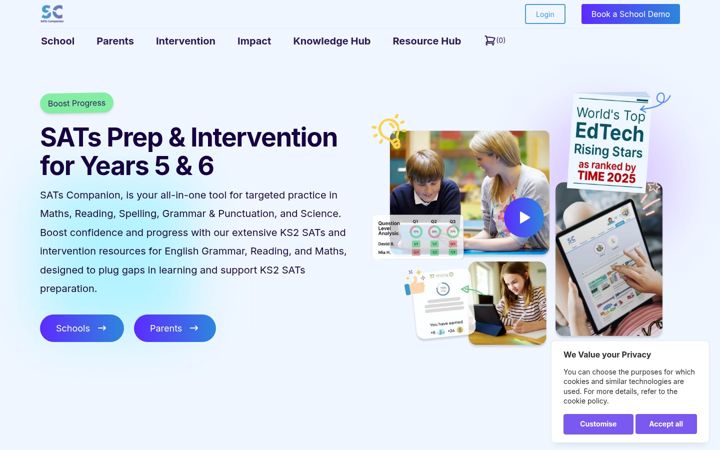 Screenshot of satscompanion.com