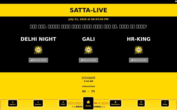 Screenshot of satta-live.com