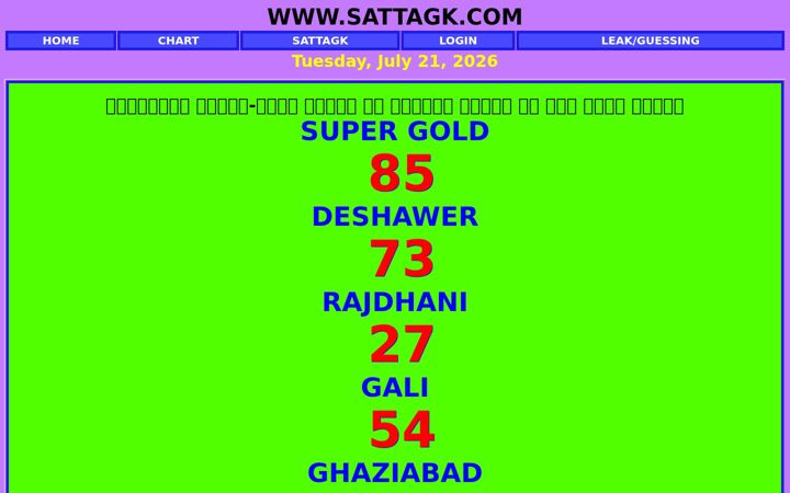 Screenshot of sattagk.com