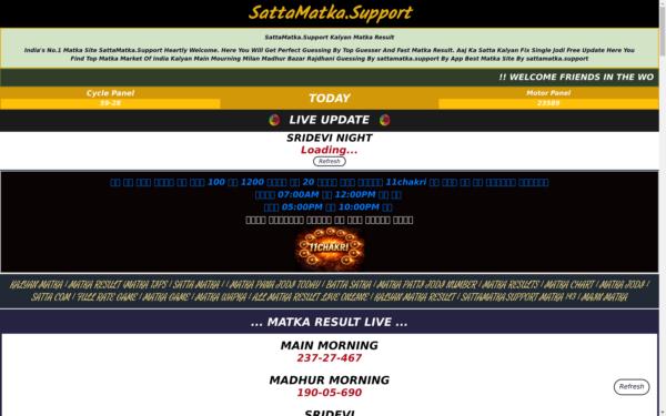 Screenshot of sattamatka.support