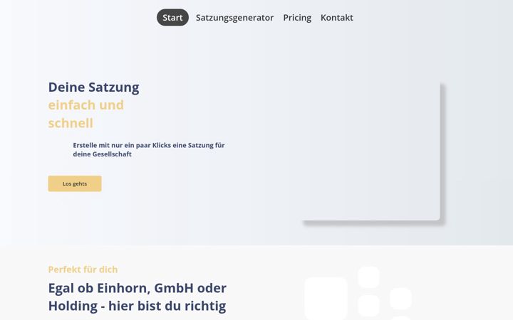 Screenshot of satzung-generator.de