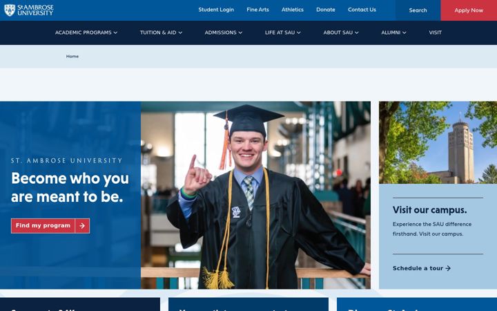 Screenshot of sau.edu