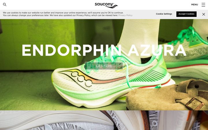 Screenshot of saucony.com